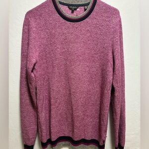 Ted Baker Men's Textured Pink Crewneck Sweater